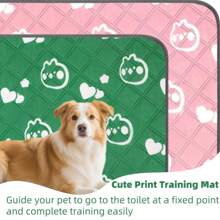 1-Pack - Reusable Dog Training Mat, 180*180cm/70.87*70.87in Super Large Size, Multiple Sizes Available, Suitable For Dog Cages, Floors, Sofas, Car Mats, Potties, Boxes, Cute Prints, Suitable For Most Dogs, Cats And Pets (Green Print)