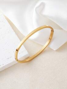 3pcs Stainless Steel Minimalist Solid Color Bracelet Set