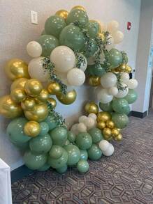 20/40 Stück salbeigrüne und goldene Luftballons-Set, geeignet für Hochzeiten, Geburtstage, Jahrestage, Abschlussfeiern usw. - Vielseitiges Dekor für Innenfeierlichkeiten, Geburtstagsballons