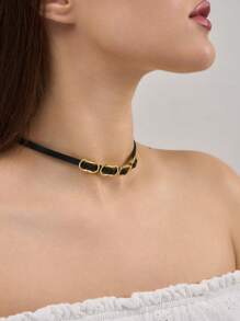 1 Stück neue PU Halskette, elegantes Karabinerverschluss Design, hochwertige Geschenkidee, geeignet für den täglichen Gebrauch