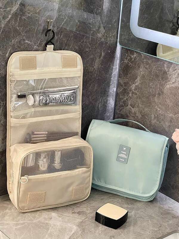 1 Stück multifunktionale Hänge-Make-up-Tasche, große Kapazität Reise-Kulturtasche mit Nass-Trocken-Trennung, geeignet für Urlaub, Strandtrip oder Geschäftsreise