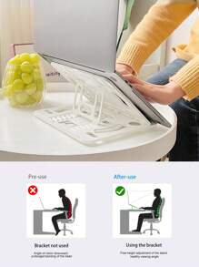 Support pour ordinateur portable, support portable pliable, support pour ordinateur portable de jeu, châssis rotatif à 360°, tapis antidérapant en ABS et silicone, peut être placé dans un sac à dos ou un tiroir, facile à transporter, peut basculer entre les modes d'écran horizontal et vertical, bonne dissipation de la chaleur, compatible avec tous les ordinateurs portables, tablettes et téléphones portables de 10 à 17 pouces