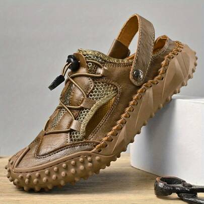 Local Shipping-High-Quality Men's Outdoor Hiking Sports Sandals With Slip On Closure And Rubber Sole - Water Resistant Beach Shoes For Summer Fishing