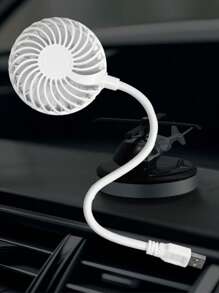 1pc, Car Fan, Powerful Rear Seat Back Usb Interface Double-Head Electric Fan, Strong Wind, Small And Portable, Does Not Take Up Space In The Car,Car Supplies Picnic Travel Summer Essential Beach Vacation Essential Back To School Supplies