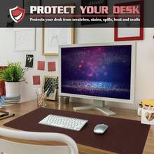 K KNODEL Non-Slip Desk Mat, Desk Pad, Desk Blotter, Desktop Mat For Desk, Large Desk Protector, Office Computer And Laptop Mat For Desk (35.4"X17", Brown) - Nâu sẫm - Xem 5