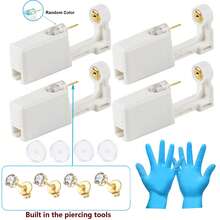 Ear Piercing Kit,Disposable Ear Piercing Gun With 5mm White Cubic Zirconia Stud Earrings For Women,At Home Self Ear Piercer Kit - White - View 15