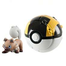 pokemon 1 set/2 pezzi 1 Pokeball + 1 Giocattolo modello Pokemon, Pallina Sorpresa Pokemon con animale domestico che salta fuori, Giocattolo da collezione divertente, Perfetto come regalo di compleanno, Souvenir per feste
