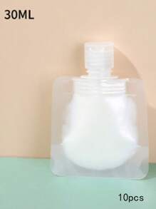 10pcs 1.01/1.69/3.38oz Portable Lotion Fluid Makeup Packaging Bag Cosmetic Shampoo Suction Bag Reusable Squeeze Stand Up Spout Pouch Refillable Empty Squeeze Pouch Travel Bottle