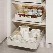 Organizador de armario extraíble | Cajones extraíbles de metal resistente, fijados con película adhesiva | Organizador de cajones multifuncional para despensa, baño y dormitorio - Blanco - Ver 1