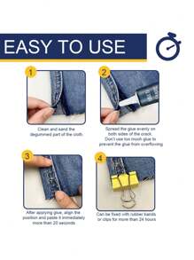Stoff-Reparaturkleber geeignet für Bohrverwendung, Denim-Stoff, Polyesterstoff, Regalstoff, Lederstoff, Plüschstoff, Seidentextilien, Vliesstoffe, Bekleidungsspezialklebstoff, bedruckte Hosen, Einlegesohlen, Jeans, Riss-Stoffkleber, als Geschenk für Familie und Freunde (neue und alte Modelle werden zufällig versendet)