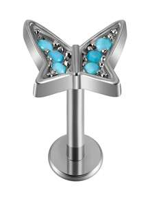 1 PIEZA Pendientes de turquesa Gema de turquesa Pendiente de trágus con forma de girasol de 16G para lóbulo de la oreja, trágus y cartílago