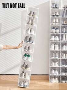 12pcs/Set,Shoe Storage Box, Clear Stackable Shoe Organizer For Closet, Space Saving Foldable Shoe Rack Sneaker Container ,High Quality Shoe Rack Shoe Box