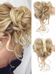 Synthetic Claw Chignon Women Messy Curly Fluffy Hair Bun Clip In Ponytail Hair Extensions Natural False Hairpieces