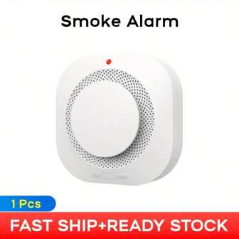 PGST Detector de humo y fuego PGST independiente, sensor de humo para seguridad contra incendios apto para uso en casa, oficina y tienda (sin incluir la batería)