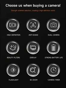 Campus Digital Camera For Teens With High Definition Front And Rear Dual Photography, Retro Card Travel Photography (No Card)