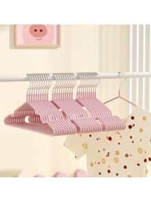 10/15/16/18/20/30/40pcs Set Simple & Elegant Coated Thickened Garment Hangers, Lightweight Portable Adult Clothes Hangers With Anti-Slip & No Trace Design, Suitable For Home Laundry, Lingerie Storage, Preventing Messy Clothes, Christmas Outfit Organization