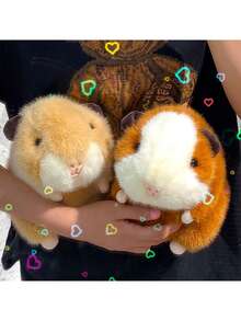 1pc 25cm/9.8in Cute Cartoon Guinea Pig Plush Doll Doll, Teddy Bear Style Hamster Plush Doll, Comforting Little Mouse Doll, Car Decor, Living Room Bedroom Home Decor, Gift For Friends And Students, Party Decoration - Multicolor - View 3