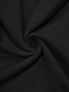 Gaun Mini Pas Badan Elegan dengan Kerah Persegi dan Hiasan Ruffle, Lengan Panjang, Koleksi Terbaru untuk Musim Gugur, Gaun Musim Gugur untuk Wanita - Hitam - View 8