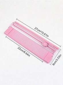 1 pieza Cortador de papel plástico portátil Mini A4, herramienta de corte de fotos para manualidades, recortador de precisión para uso escolar, hogar y oficina con construcción de plástico duradero, artículos escolares, de vuelta a clases