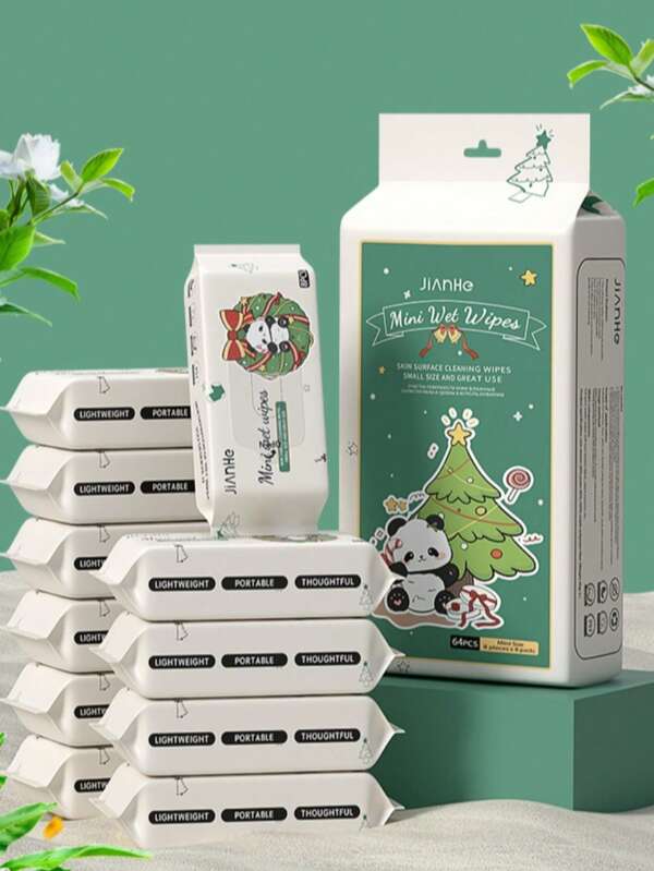 Everyday Cleansing Wet Wipes, Small Pack Wet Wipes For Students Graduation/Travel. Pocket Wet Wipes, Suitable For Outdoor, Outings, Kitchen, Bathroom, Home, Picnics, Christmas
