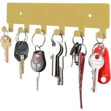 New  Key Holder For Wall, Key Hooks  6 Hooks, Wall Mounted Key Holder For Hallway, S Adhive Key Rack(Gold) - Gold 6 Hooks - View 2