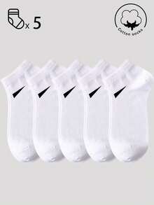 20/10/5/3/1 Pairs Men's Cotton Socks, Short Socks, Invisible Socks, Double-Line Anti-Slip Design, White, Black, Low-Cut, Ankle Socks, Moisture-Wicking, Soft & Breathable, Suitable For Business, Casual, Home, Sports, College Style, All Seasons, Random Color Delivery - Multicolor - View 35