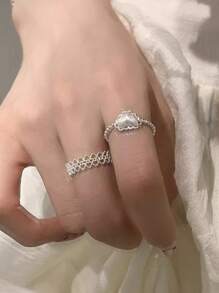 S925 Sterling Silver New Minimalist Niche Design Combination Rings, Fashionable, Versatile, High-End Adjustable Rings For Women