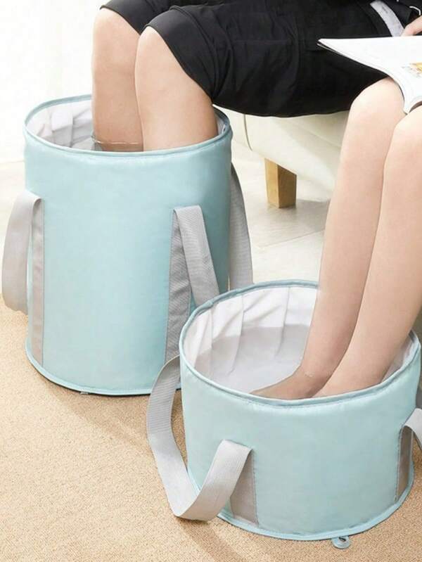 1pc Portable Foldable 5-Layer Insulated Foot Soak Bath Tubs With Handles | Travel, Fishing, Camping & Home Spa | Unscented, No Power Needed, Travel Foot Spa