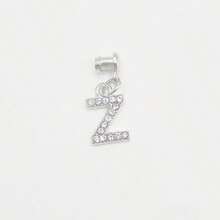 1pc Diamond Encrusted 26 English Letter Charm, Suitable For Silicone Watch Band Decoration