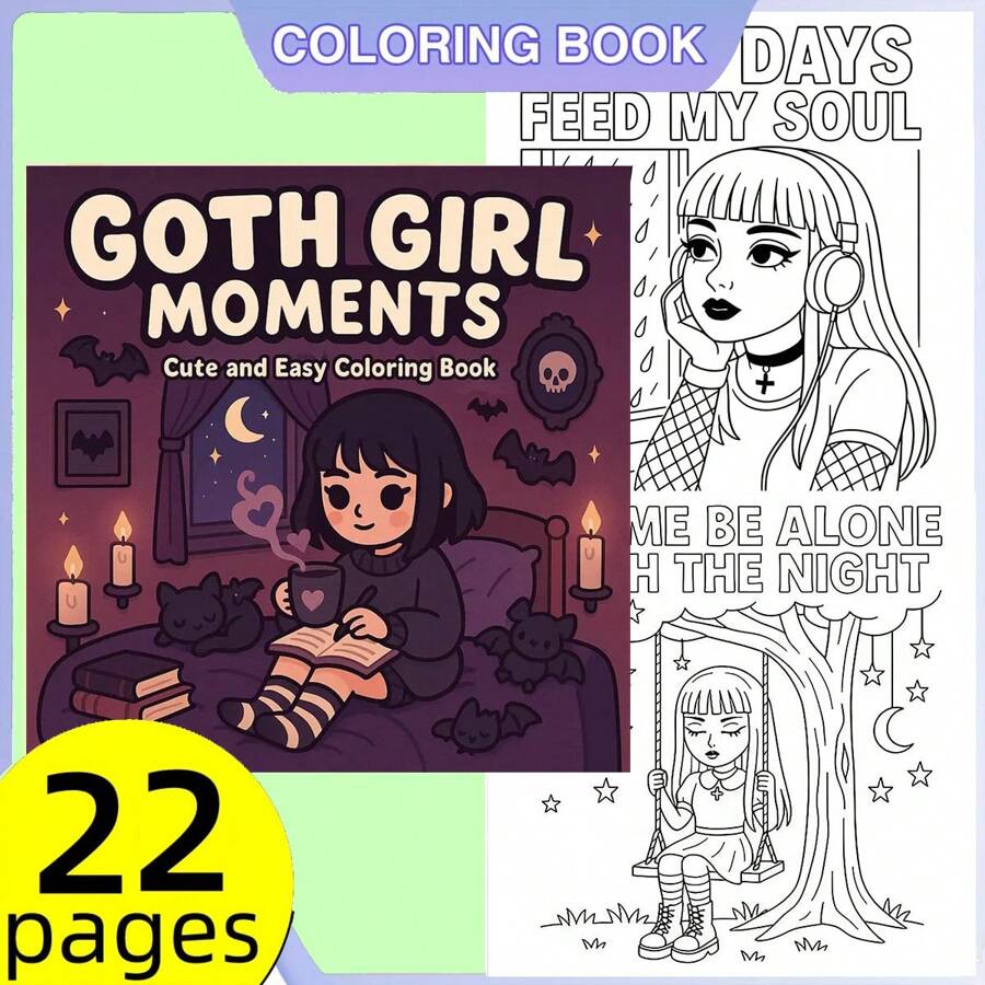 2 piezas Libros para colorear de estilo gótico, adecuados como regalos para amigos, parejas y familia, apropiados para fiestas, San Valentín, cumpleaños y otras festividades. Materiales para pintar y aprender, 22 páginas, libros