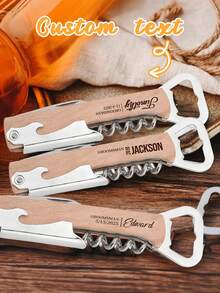 Personalized Bottle Opener Groomsmen Gift, Engraved Corkscrew Wedding Gift, Customizable Groomsman Gift Set, Best Man Proposal - Multicolor - View 1