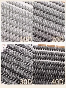 CMAYOME 640套D型卷翘假睫毛（10D、20D、30D、40D、50D、60D、80D、100D），睫毛轻盈浓密（长度10至16毫米），与真睫毛融合度不同。睫毛簇套装、睫毛、假睫毛