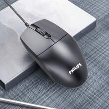 PHILIPS Wired Mouse SPK7247 Smooth Cursor Not Picky About Flat Surfaces Widely Applicable Colorful Breathing Light Effect Non-Slip Silicone Wheel Comfortable Feel Plug And Play Black