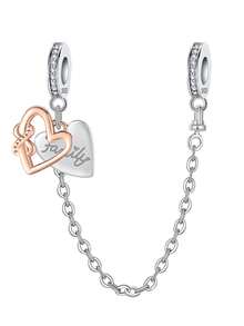 镀银吊坠皇冠包咖啡戒指巧克力玫瑰爱心玫瑰金系列吊坠吊坠球适用于手链DIY女士饰品 - 銀色 - 查看 20