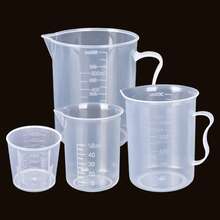 20ml/30ml/50ml/250ml/500ml/1000ml透明塑料量杯适用于烘焙烧杯液体量杯容器厨房工具珠宝制作
