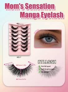 BTLLSSH 7pairs Cat Eye False Eyelashes