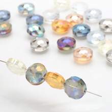 10pcs 14mm Bird Nest/ 13*18mm Grid Water Drop Hole Cut Glass Beads, DIY Craft Accessories For Jewelry Making, Cell Phone Chain, Keychain, Earrings, Necklaces, Shoes & Apparel Decoration