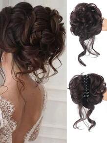Synthetic Claw Chignon Women Messy Curly Fluffy Hair Bun Clip In Ponytail Hair Extensions Natural False Hairpieces