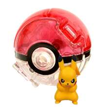 pokemon 1 set/2 pezzi 1 Pokeball + 1 Giocattolo modello Pokemon, Pallina Sorpresa Pokemon con animale domestico che salta fuori, Giocattolo da collezione divertente, Perfetto come regalo di compleanno, Souvenir per feste