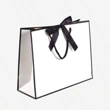 1 pièce/Sacs cadeaux personnalisés avec nom, sacs cadeaux attachés avec ruban, sacs cadeaux de remerciement, sacs cadeaux en papier, sacs pour magasins de vêtements et de shopping avec rubans, sacs en papier artisanal, emballage d'expédition, sacs cadeaux d'anniversaire, sacs cadeaux de mariage, sacs cadeaux de demoiselle d'honneur
