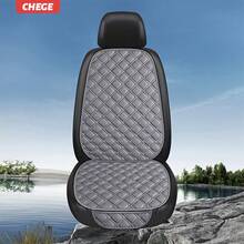 亚麻刺绣纹理汽车座椅垫 - 1 件，夏季凉爽透气，四季前排座椅保护套 - 坐墊 - 查看 11