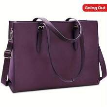 NUBILY Laptop Bag For Women Waterproof Lightweight 15.6 Inch Computer Tote Bag Business Office Briefcase Large Capacity Handbag Shoulder Bag Professional Office Work Bag Dark Purple