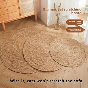 Krabmat voor katten, antislip krabplank van sisal, grote krabmat voor katten, alles-in-één kattenbed en krabpaal, geweven slaapmat voor katten