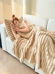 1 Stück gestreifter, weicher & bequemer Fleecedecke, passend für Sofa, Bett, Schlafzimmerdekoration, Herbstsaison, Weihnachten & Halloween