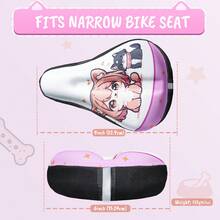 1pc Bike Seat Cushion For Boys Girls, Gel Padded Bike Seat Cover, Extra Soft Gel Memory Foam Little Rider Bicycle Saddle 9"X6", Cute Dog & Cat Design - White - View 5
