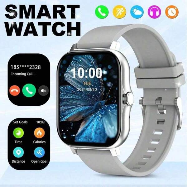 New 1.83 Inch Full Touch HD Fashion Smart Watch With (Dial, Answer) Wireless Call Function, Massive Watch Faces, Exercise Monitoring, Message Reminder View, Multiple App Reminders, Suitable For Android And IOS Phones, A Perfect Gift For Men And Women