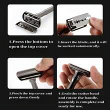 Adjustable Double Edge Safety Razor And 20 Blades Refills, Long Handle Adjustable Classic Safety Shaver Razor, Men's Travel Double Edge Safety Razor For Ideal Gift For Father Day & Boyfriend