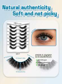 BTLLSSH 7pairs Cat Eye False Eyelashes