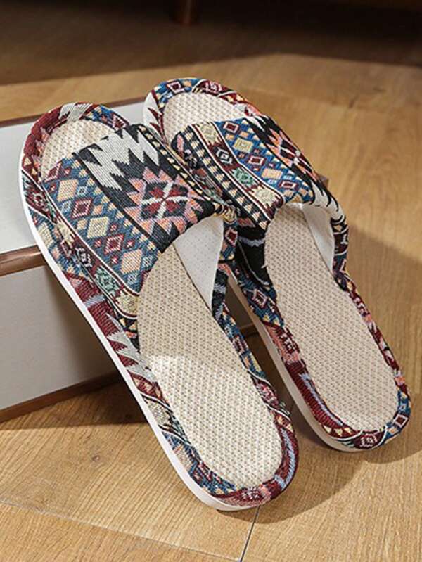Linen Slippers For Men, Spring Autumn Indoor Quiet Non-Slip All Season Linen Slippers For Men, Suitable For Homestay Hotels