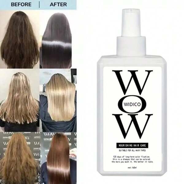 160ml WOW Anti-Frizz & Smoothing Hair Styling Spray, Repairs Damaged Hair, Suitable For Straight & Curly Hair, No-Rinse